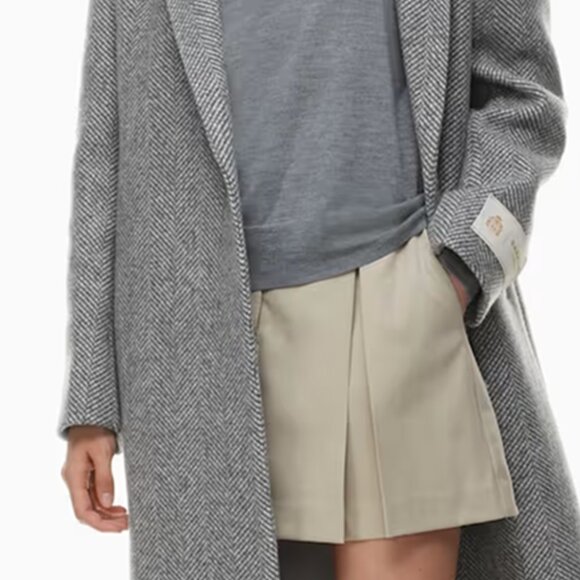 NWT Aritzia Babaton Bellcast Wool Mini Pleated Skirt - Picture 1 of 13